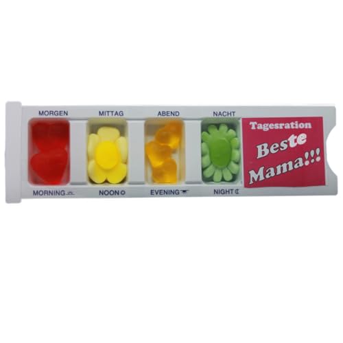 Tablettenbox Für die Beste Mama mit Fruchtgummi gefüllter Spaßartikel 25g von Fruchtgummi Bären & Co.