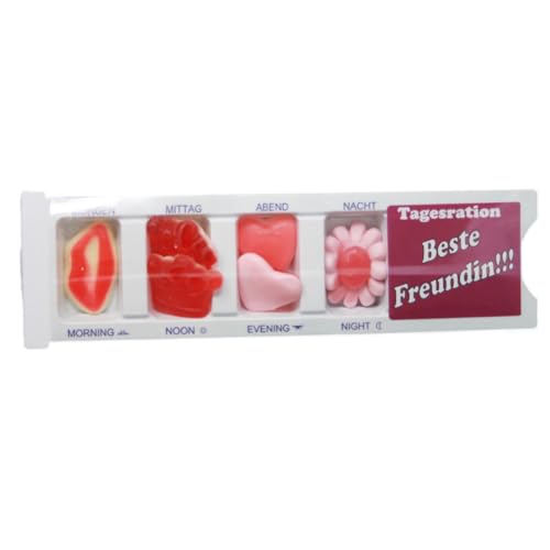 Tablettenbox Für die beste Freundin gefüllt mit Fruchtgummi Spaßartikel 25g von Fruchtgummi Bären & Co.