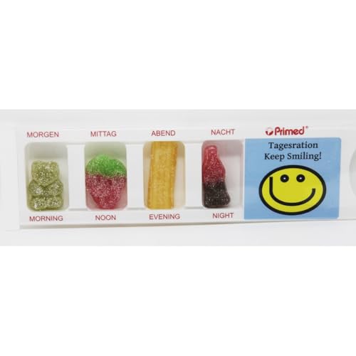 Tablettenbox Smiling gefüllt mit Fruchtgummi 25g von Fruchtgummi Bären & Co.