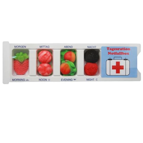 Tablettenbox für den Notfall gefüllt mit Fruchtgummi Spaßartikel 25g von Fruchtgummi Bären & Co.