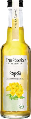 Fruchtwerker Rapsöl 250 ml – hochwertiges, kaltgepresstes Rapsöl, ideal für Salate, Braten und Backen, 100% natürliche Zutaten, ohne Zusatzstoffe von Fruchtwerker