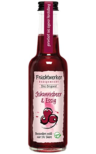 Fruchtwerker l Johannisbeer & Essig | Mit Saft aus echten Früchten | 250ml Glasflasche von Fruchtwerker