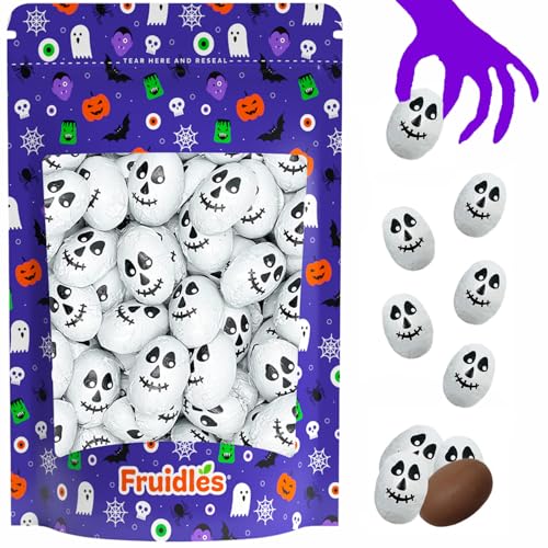 Halloween-Totenköpfe, doppelt knackig, Süßes oder Saures Partytütenfüller, einzeln verpackt in mehrfarbigen Totenkopf-Design-Folien, koscher zertifiziert (0,5 kg) von Fruidles