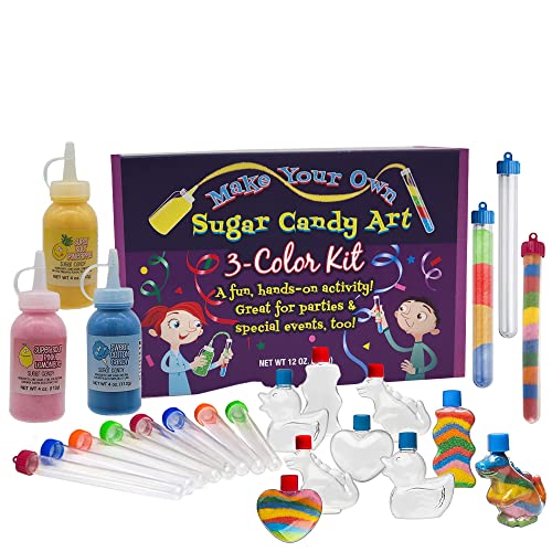 Sugar Candy Art Flasche, 3-farbiges Set, praktische Aktivität, ideal für Partys, besondere Anlässe, DIY-Kunst und Handwerk, Partygeschenke (Zuckerwatte, Limonade, Ananas) von Fruidles