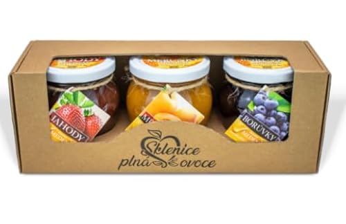 Natreen Marmelade aus regionalen Früchten mit natürlichem Honig im Set mit 3 Fruchtgläsern ❘ Geschenkbox mit Blaubeere, Aprikose, Himbeere ❘ Ohne Zucker Konfitüre ❘ Glutenfreie Fruchtmarmelade von Fruit jar