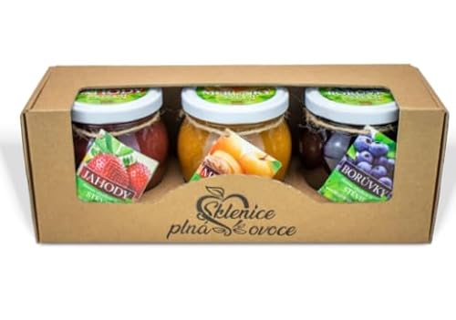 Natreen Marmelade aus regionalen Früchten mit natürlichem Stevia im Set mit 3 Fruchtgläsern ❘ Geschenkbox mit Blaubeere, Aprikose, Erdbeere ❘ Ohne Zucker Konfitüre ❘ Glutenfreie Fruchtmarmelade von Fruit jar