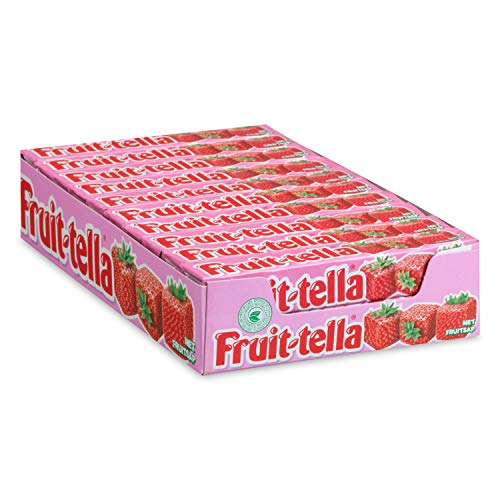 Fruittella aardbei, zachte snoepjes - grootverpakking met 20 rollen: natuurlijke smaken en kleurstoffen, snoepjes met fruitsap von Fruittella