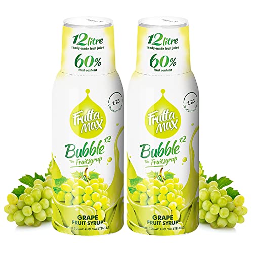 2 x 500 ml FruttaMax Getränkesirup Frucht Sirup Konzentrat | Trauben Geschmack | weniger Zucker | mit 60% Fruchtanteil | für Soda Maschine geeignet von FruttaMax