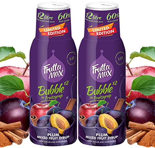 2 x 500ml FruttaMax Pflaume-Zimt-Apfel Frucht-sirup Konzentrat "Limited Edition" für Soda Maschine geeignet von FruttaMax