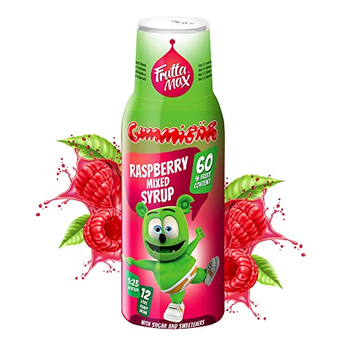 FruttaMax Gummibär Himbeere Fruchtsirup • Kinder Getränkesirup • 50% Fruchtanteil • für Soda Maschine geeignet 500ml von FruttaMax