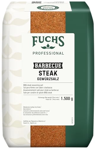 Fuchs Professional - BBQ Steak Gewürzsalz | Zum Würzen von gebratenen oder gegrillten Steaks | Profi-Qualität für Großverbraucher | 1,5 kg im recyclebaren Beutel von Fuchs Professional