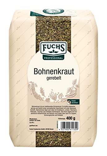 Fuchs Professional - Bohnenkraut gerebelt | Ideal zum Würzen von Eintöpfen und Bohnengerichten| 400 g im großen Beutel von Fuchs Professional