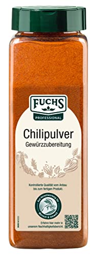 Fuchs Professional - Chilipulver Gewürzzubereitung | Für feurige Gerichte wie Chili con Carne | Mit praktischem Streuaufsatz | 550 g im großen Streuer von Fuchs Professional