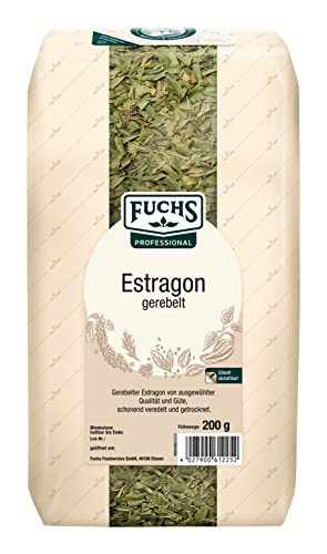 Fuchs Professional - Estragon gerebelt | Schonend getrocknet | Zum Verfeinern von Champignons und gedünstetem Fisch | 200 g im großen Beutel von Fuchs Professional