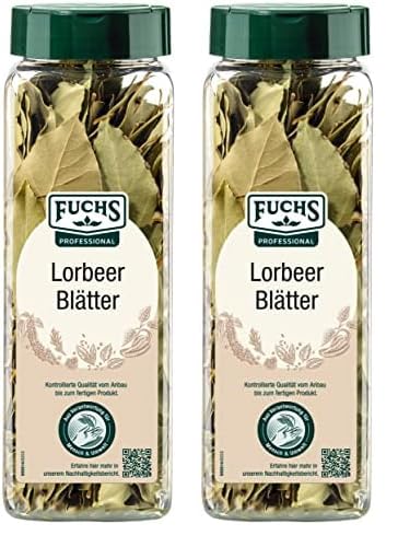 Fuchs Professional - Lorbeerblätter | Getrocknete Lorbeerblätter zum Würzen von deftigen Fleischgerichten, Eingemachtem oder Saucen || 50 g im großen Streuer (Packung mit 2) von Fuchs Professional