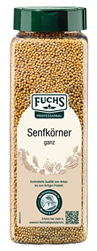 Fuchs Professional - Senfkörner ganz | Gewürz für eingelegtes Gemüse | Mit praktischem Streuaufsatz | 700 g im großen Streuer von Fuchs Professional