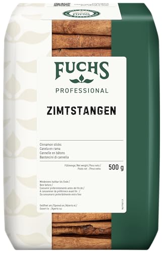 Fuchs Professional - Zimtstangen | Für süße wie auch herzhafte Gerichte | Profi-Qualität für Großverbraucher | 0,5 kg im recyclebaren Beutel von Fuchs Professional