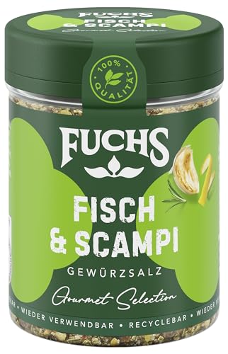 Fuchs Gourmet Selection Mediterran – Fisch und Scampi Gewürzzubereitung, nachfüllbares Gewürz, Gewürzmischung mit ausgewählten Kräutern für genüssliche Fischgerichte, vegan, 60 g von Fuchs