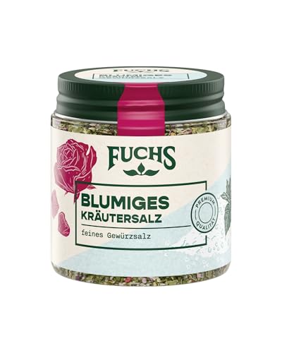 Fuchs Gewürze - Blumiges Kräutersalz | Gewürzsalz mit Rosenblütenblättern, Minze & Salz | Verfeinert Gemüse und Pasta-Gerichte | 45 g im wiederverschließbaren Gewürzglas von Fuchs