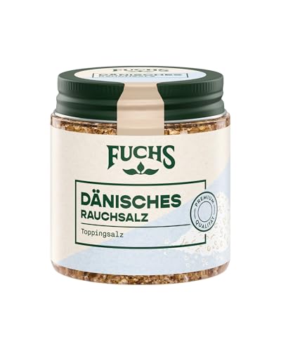 Fuchs Gewürze - Dänisches Rauchsalz | Toppingsalz mit rauchigem Aroma | Verfeinert Fleisch, Fisch und Gemüse vom Grill | Rauchsalz in Premium-Qualität | 125 g im wiederverschließbaren Gewürzglas von Fuchs