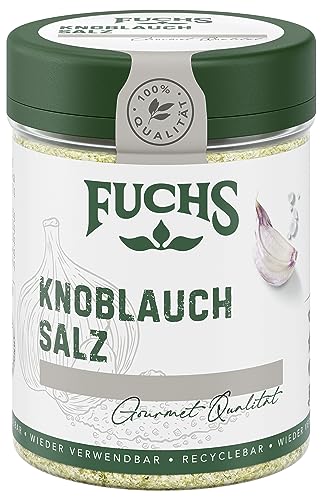 Fuchs Gewürze - Knoblauchsalz - Gewürzsalz für Dips, Saucen und Gemüse - natürliche Zutaten - 90 g in wiederverwendbarer, recyclebarer Dose von Fuchs