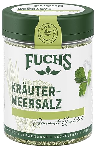 Fuchs Gewürze - Kräutermeersalz - zum Verfeinern von Kartoffelgerichten oder Dips - natürliche Zutaten - 80 g in wiederverwendbarer, recyclebarer Dose von Fuchs