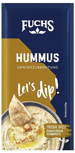 Fuchs Gewürze - Let's dip! Hummus Gewürzzubereitung, Gewürz für selbstgemachtes Hummus, 12 g im Beutel von Fuchs