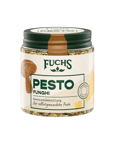 Fuchs Gewürze - Pesto Funghi Gewürzzubereitung | Für selbstgemachtes Pesto Funghi | Pesto Gewürzzubereitung in Premium-Qualität | 40 g im wiederverschließbaren Gewürzglas von Fuchs