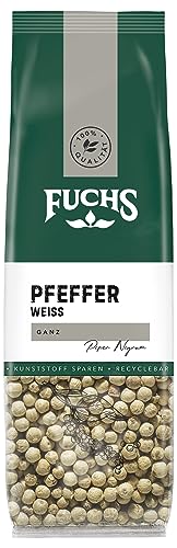 Fuchs Gewürze - Pfeffer weiß ganz im recyclebaren Nachfüllbeutel - 65 g von Fuchs