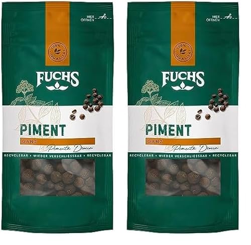 Fuchs Gewürze - Piment ganz im wiederverschließbaren, recyclebaren Beutel - aus natürlichen Zutaten - 15 g (Packung mit 2) von Fuchs