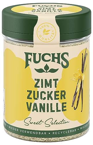 Fuchs Gewürze - Zimt Zucker Vanille - Gewürz zum Versüßen von Waffeln, Milchgetränken oder Joghurt - aus natürlichen Zutaten - 100 g in wiederverwendbarer, recyclebarer Dose von Fuchs