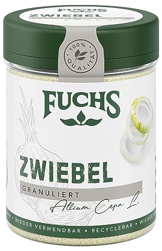 Fuchs Gewürze - Zwiebel granuliert - Gewürz für Saucen oder Nudelgerichte - natürliche Zutaten - 70 g in wiederverwendbarer, recyclebarer Dose von Fuchs