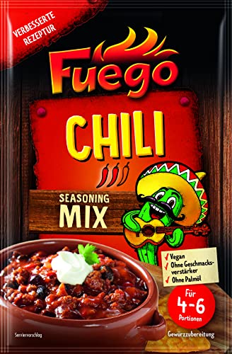 Fuego - Chili con Carne Seasoning Mix | Würzmischung für Chili con Carne, vegetarisches Chili sin Carne | Für 4-6 Portionen | Vegan, ohne Geschmacksverstärker | 30 g im Beutel von Fuego