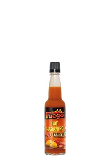 Fuego - Hot Habanero Sauce , Würzsauce für eine scharfe Note in Saucen, Dips und an Fleischgerichten , Vegan, ohne Geschmacksverstärker , 1 x 100 ml von Fuego