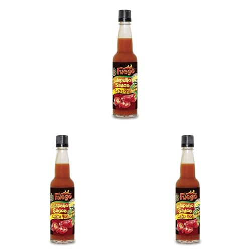 Fuego Jalapeno Sauce Extra HOT, 100 ml (Packung mit 3) von Fuego