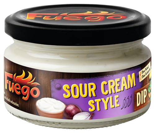 Fuego - Sour Cream & Onion Dip | Fein-würzige Dip-Sauce | für Tortilla-Chips, mexikansiche Gerichte | Ohne Palmöl, ohne Farbstoffe | 200 ml von Fuego