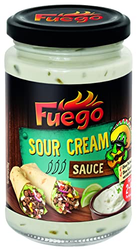 Fuego - Sour Cream Sauce | Sauerrahm-Sauce für Tortilla-Fillings | Vegan, ohne Geschmacksverstärker | 200 ml im Glas von Fuego