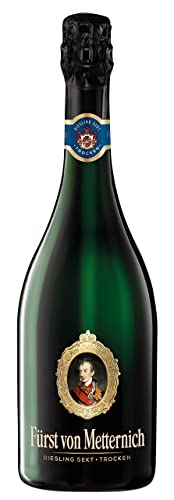 Fürst von Metternich Riesling Sekt Trocken (1 x 0,75 l) Deutschlands beliebtester Premiumsekt, aus deutschen Rieslingweine, Anbaugebieten in Rheinhessen, Rheingau & Pfalz, ausgeprägte Fruchtaromen von Fürst von Metternich