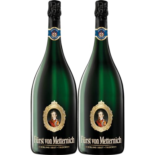 Fürst von Metternich Riesling Sekt Trocken (2x1,5 l) Magnumflaschen - Deutschlands beliebtester Premiumsekt, Rheingau & Pfalz von Fürst von Metternich