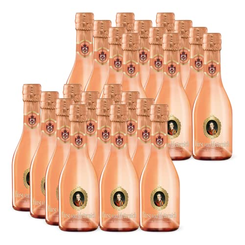 Fürst von Metternich Rose Sekt, Trocken, Dry (2 x12 x 0,20) Set, Premium Sekt aus edlen, hell gekelterten Spätburgunder Weinen aus traditionellen deutschen Lagen, klare und ausgeprägte Fruchtnoten von Fürst von Metternich