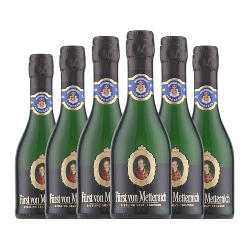 Fürst von Metternich Sekt Riesling Trocken Kleine Flasche 20 cl Weißer Sekt (Karton mit 6 Kleine Flasche von 20 cl) von Fürst von Metternich