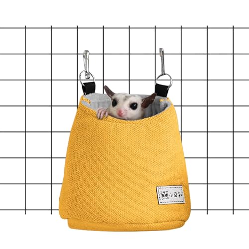 Sugar Glider Beutel - Meerschweinchen-Hängekorb, Warmes Bett - Sugar Glider Pouch Hängebett, Herausnehmbare Nistmatte Für Kleintiere Für Hamster, Syrischer Hamstersack, Hängebett von Fukamou