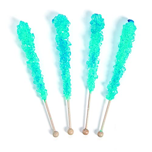 Rock Candy Pop Sticks, 24 Stück, Einzeln Wrapper, Nostalgische Süßigkeiten, Lutscherstäbchen (Blau) von Fun Express