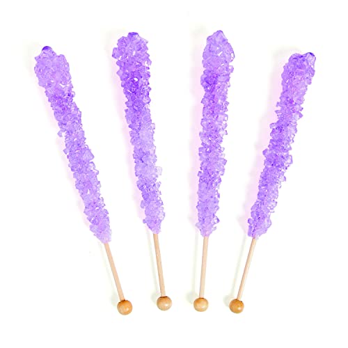 Rock Candy Pop Sticks, 24 Stück, Einzeln Wrapper, Nostalgische Süßigkeiten, Lutscherstäbchen (Lavendel) von Fun Express