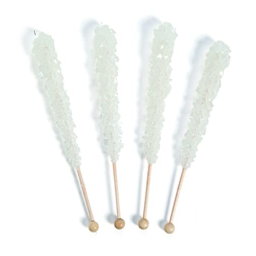 Rock Candy Pop Sticks, 24 Stück, Einzeln Wrapper, Nostalgische Süßigkeiten, Lutscherstäbchen (Weiß) von Fun Express