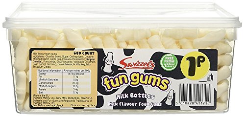 Fun Gums Milchflaschen Tub Retro Kids Sweets - 600 der von Swizzels