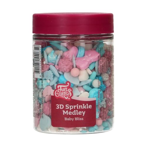 FunCakes 3D Sprinkle Medley Baby Bliss: Zuckerstreusel, Guter Geschmack, gut zum Dekorieren von Kuchen, Torten und Cakes, Sprinkle Mix - 70g von FunCakes