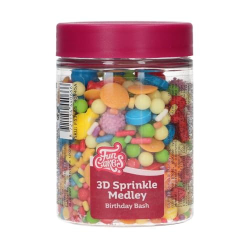 FunCakes 3D Sprinkle Medley Birthday Bash: Zuckerstreusel, Guter Geschmack, gut zum Dekorieren von Kuchen, Torten und Cakes, Sprinkle Mix - 70g von FunCakes