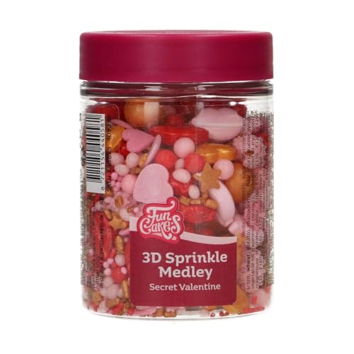 FunCakes 3D Sprinkle Medley Secret Valentine: Zuckerstreusel, Guter Geschmack, gut zum Dekorieren von Kuchen, Torten und Cakes, Sprinkle Mix - 70g von FunCakes