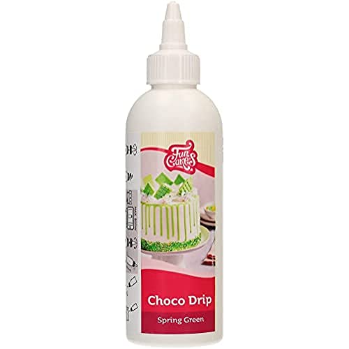 FunCakes Choco Drip Spring Green (Grün): Köstlicher Geschmack, Einfach zu Verwenden, Perfekt für Tropfkuchen, Drip Geschmack nach Schokolade. Wiederverschließbare Packung 180 g. von FunCakes